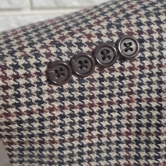 Bill Blass Mens blazer sport coat Jacket 44L wool  houndstooth READ - Picture 9 of 11